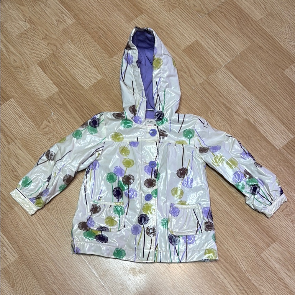 Old Navy fleece lined Floral Raincoat. Summer Spring Fall Cozy